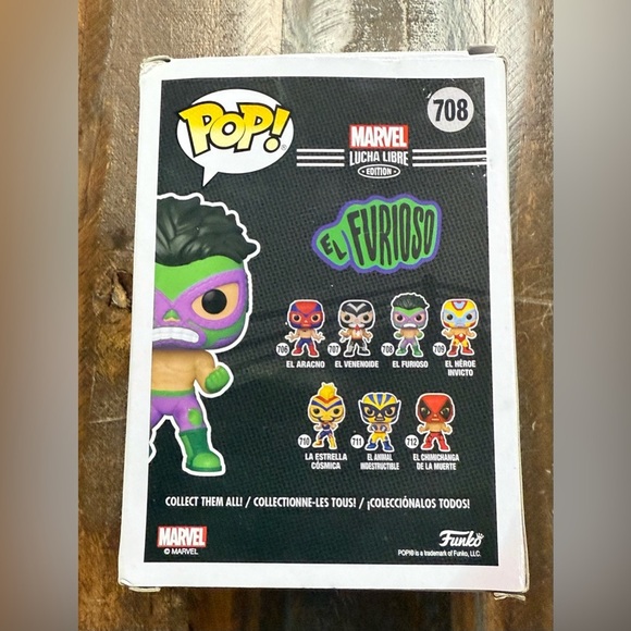 Funko Pop! Marvel Lucha Libre Edition El Furioso #708 Hulk Bobblehead Figure NIB - Picture 3 of 5
